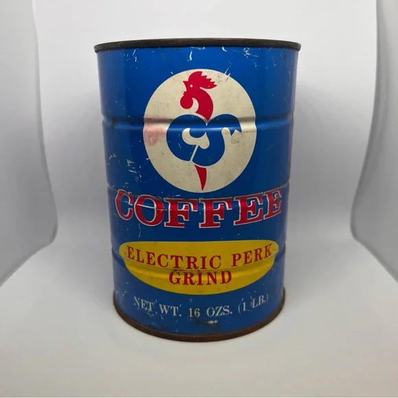 Colonial Stores Atlanta GA Vintage Electric Perk Grind Coffee Can 16 oz - Picture 1 of 6